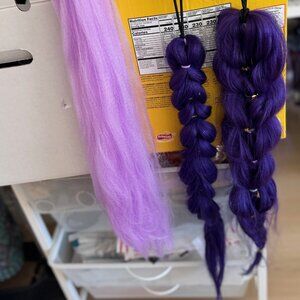 Rumi-Inspired Purple Braided Hair Extensions – K-Pop Demon Hunters (3-Piece Set)